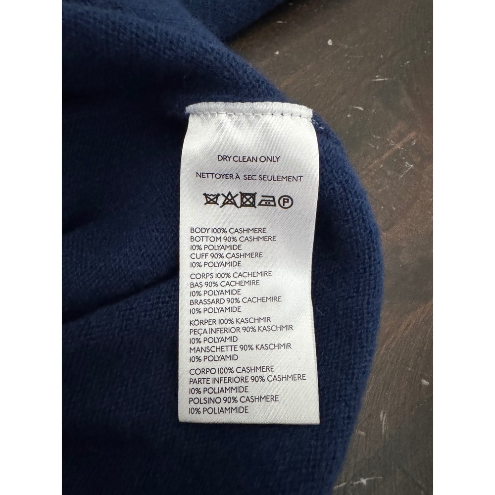 NWT Pilcro Jensen 100% Cashmere Crop Polo Sweater Anthropologie Size XS Navy - Picture 7 of 10